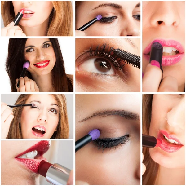 Donne che applicano il trucco — Foto Stock