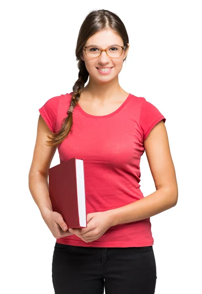 Retrato de una hermosa estudiante sonriente —  Fotos de Stock