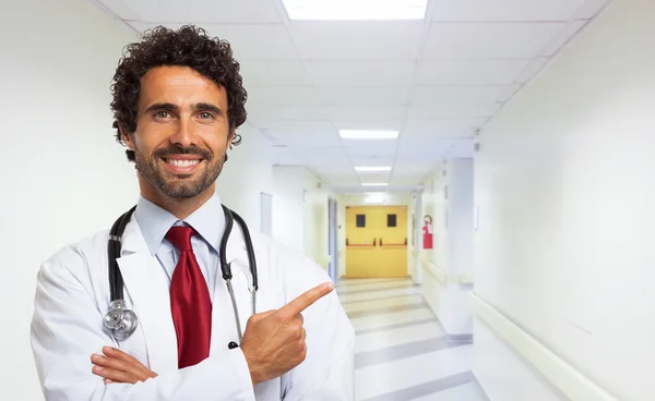 Doctor pointing by finger — Stock Photo, Image