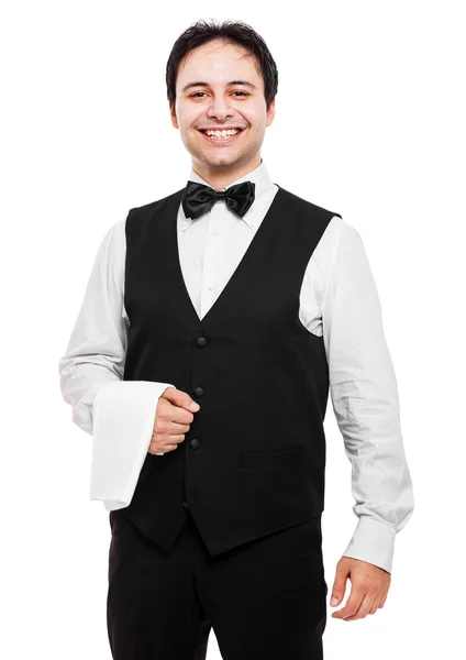 Szczęśliwy profesjonalny kelner — Zdjęcie stockowe