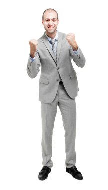 Zafer poz genç işadamı