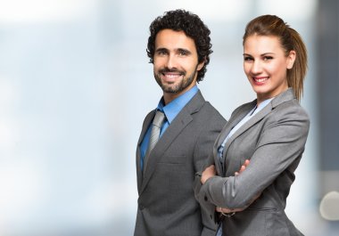 Smiling business people clipart