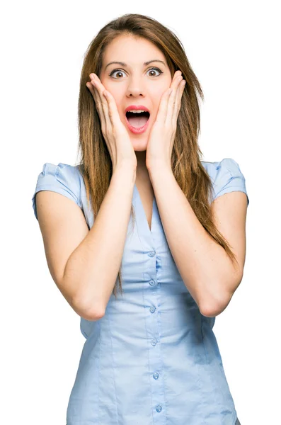 Shocked young woman — Stock Photo, Image