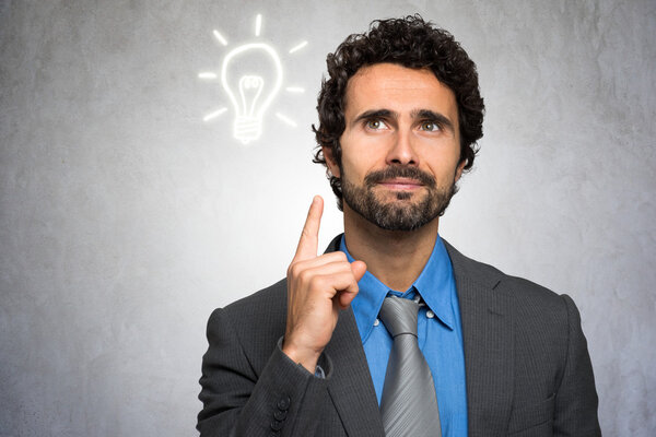 Businessman having good idea