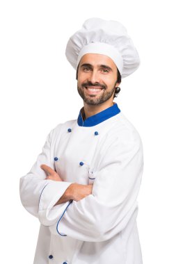 Yakışıklı gülümseyen Şef