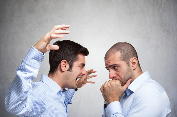 Angry man shouting to another man — Stock Photo, Image