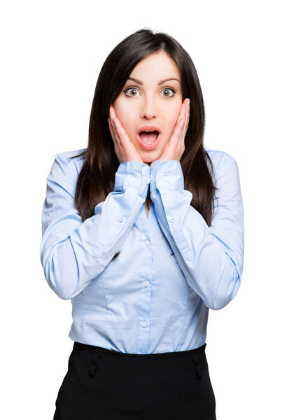 Young shocked businesswoman