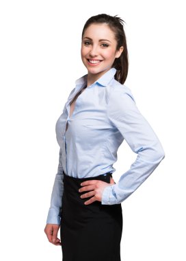 genç gülümseyen iş kadını