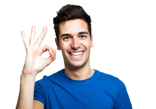 Man with ok sign — Stock Photo, Image