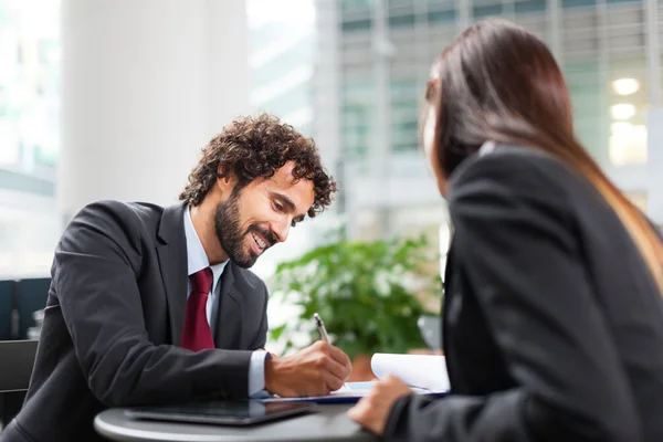 Couple of  working business people — Stock Photo, Image