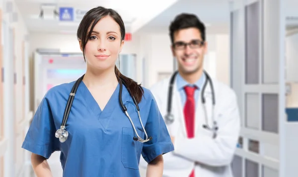 Young doctors at hospital — Stock Photo, Image