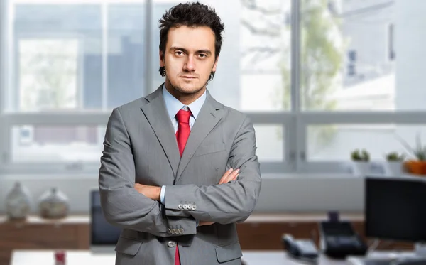 Confident businessman in office — Stock Photo, Image