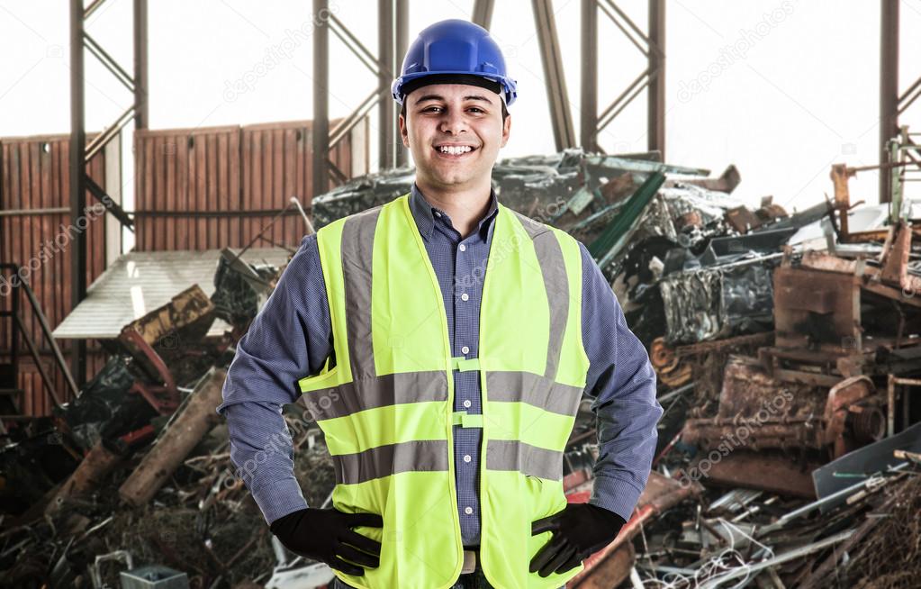 Man working in landfill