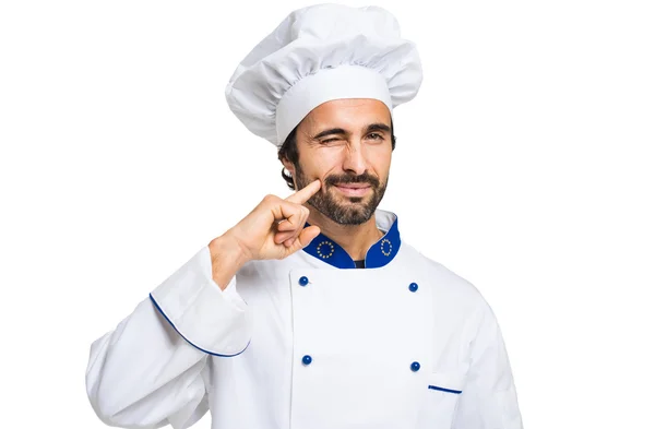 Guapo chef parpadeando — Foto de Stock