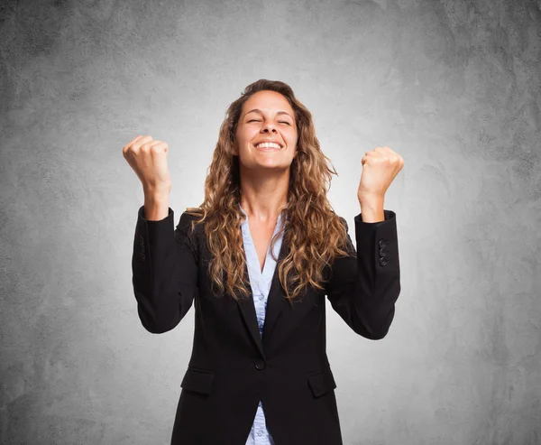 Mujer de negocios muy feliz — Foto de Stock