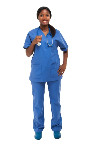 Smiling black nurse — Stock Photo, Image