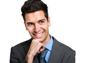 gülümseyen genç işadamı