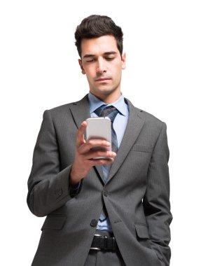 cep telefonunu kullanarak iş adamı