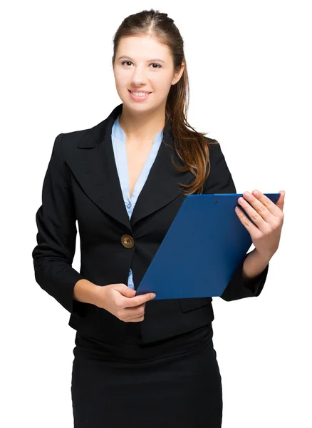 Joven secretaria sonriente — Foto de Stock