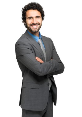 gülümseyen yakışıklı işadamı
