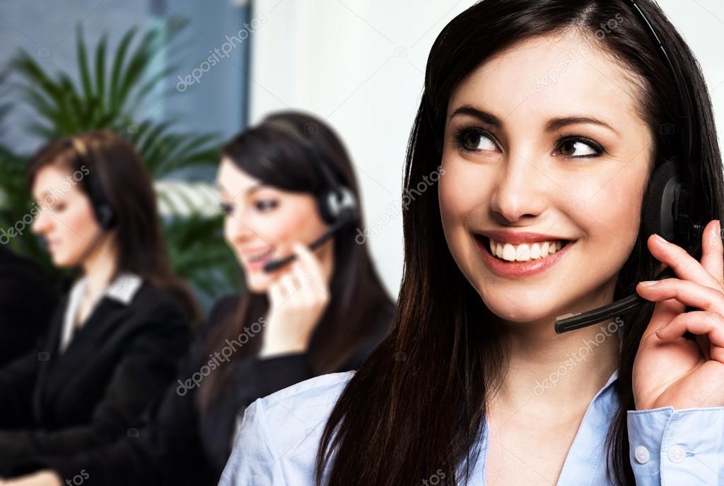 Smiling customer representative at work