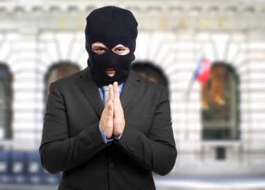 Politician dressed as a thief clipart