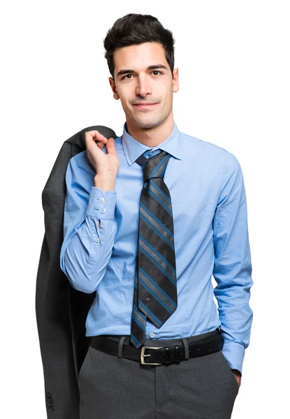 Businessman holding his jacket — Stock Photo, Image