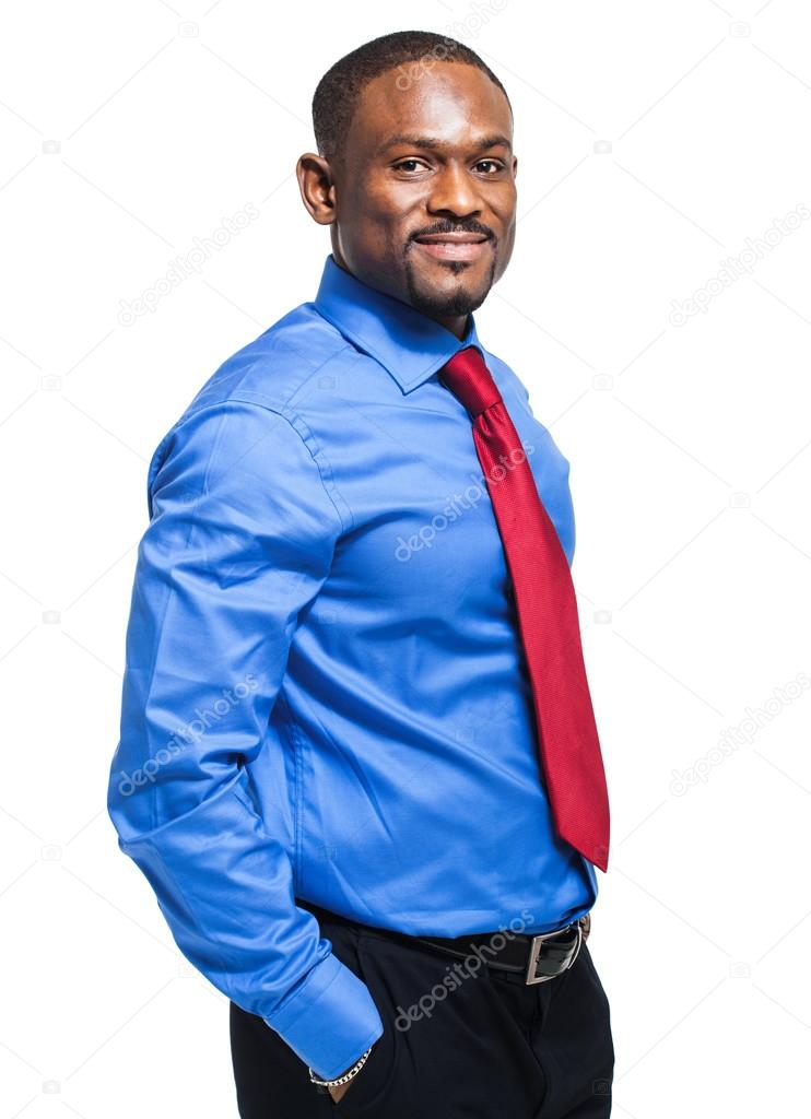 African smiling businessman