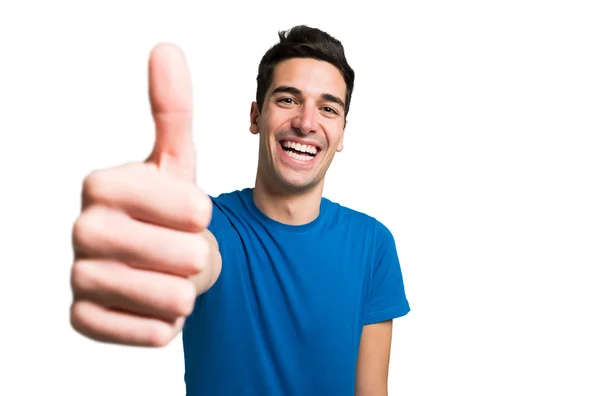 Funny man giving thumbs up — Stock Photo, Image