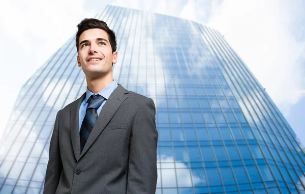 Young businessman smiling Stock Photo