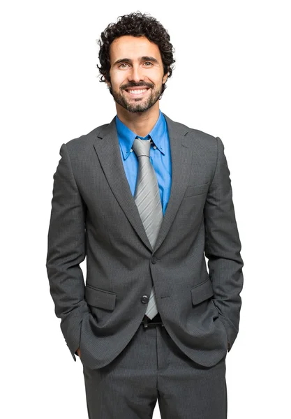 Sonriente hombre de negocios en blanco —  Fotos de Stock