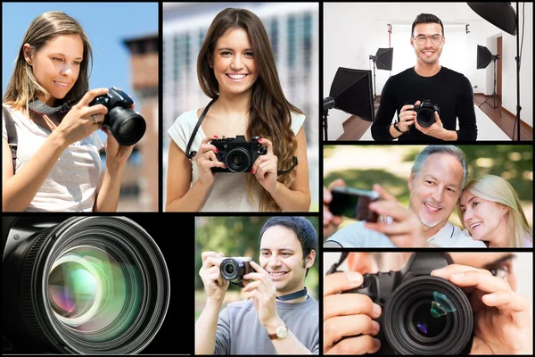 Persone che usano le loro telecamere — Foto Stock