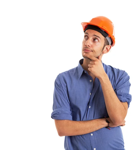 Worker looking at copy-space Royalty Free Stock Photos