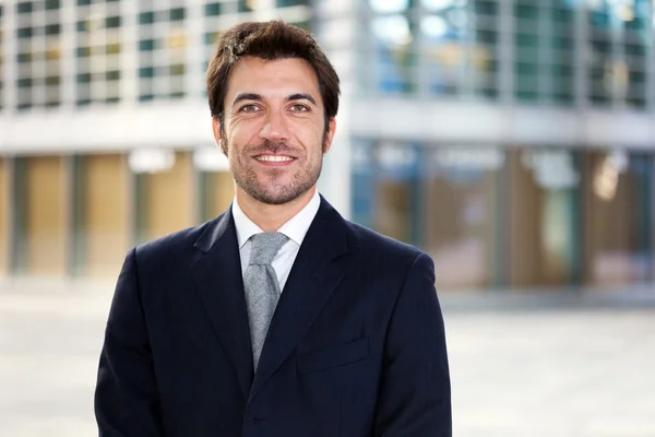 Hombre de negocios guapo al aire libre — Foto de Stock