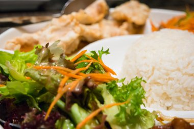 Birçok farklı gıdalar içeren büyük tabak