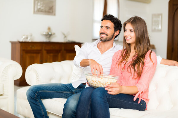 Couple watching a movie