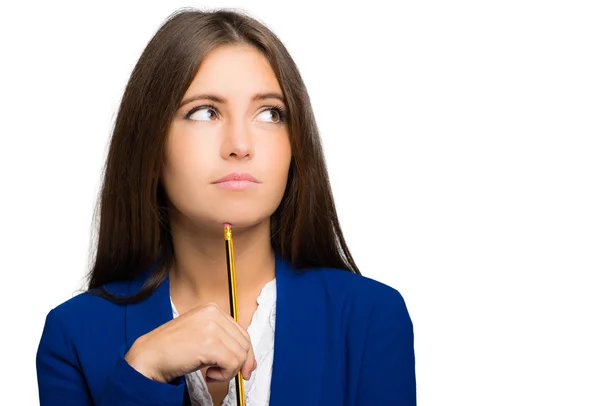 Joven mujer de negocios en blanco — Foto de Stock