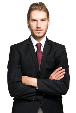 Yakışıklı sarışın işadamı