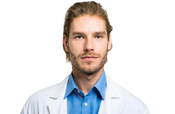 Handsome doctor on white — Stock Photo, Image