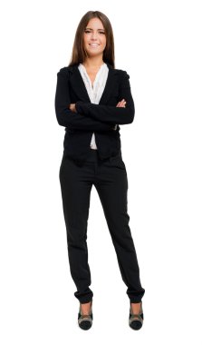 genç gülümseyen iş kadını