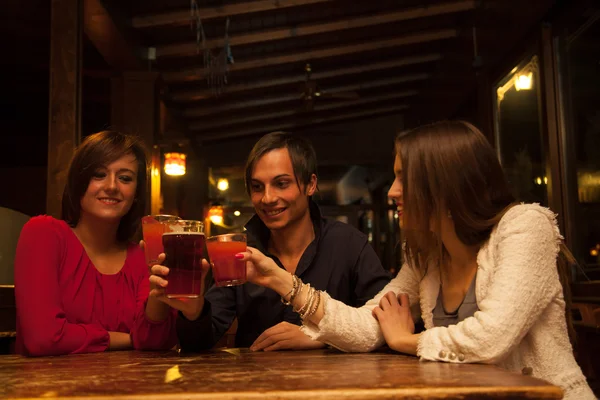 Amigos se divertindo em um pub — Fotografia de Stock