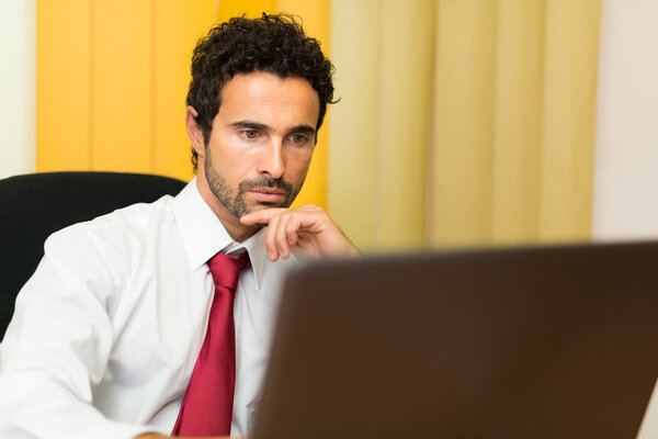 Businessman using a computer