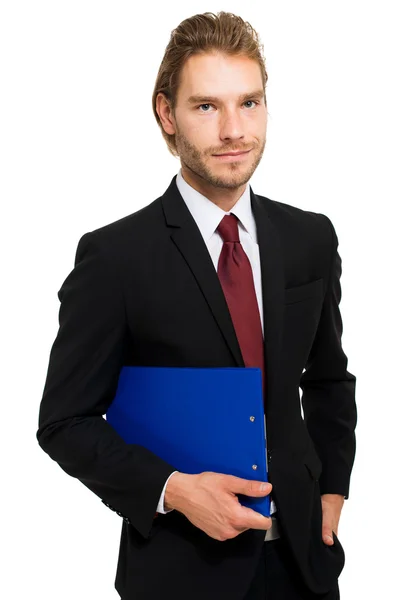 Handsome businessman on white — Stock Photo, Image