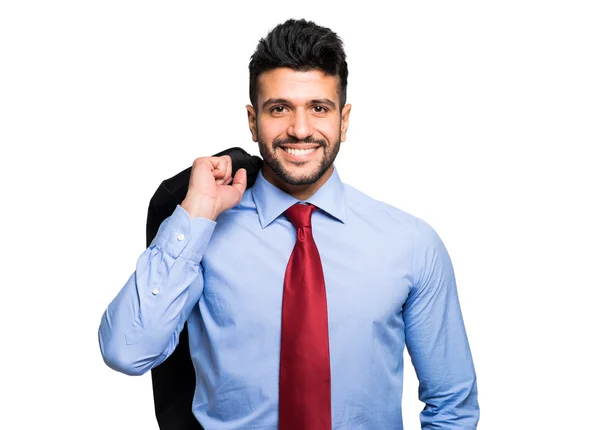 Sonriente hombre de negocios en blanco — Foto de Stock