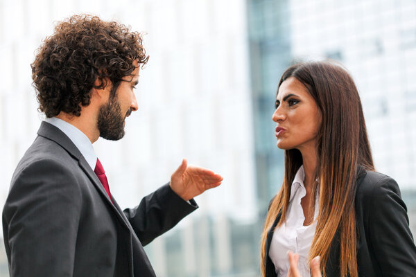 Business people discussing