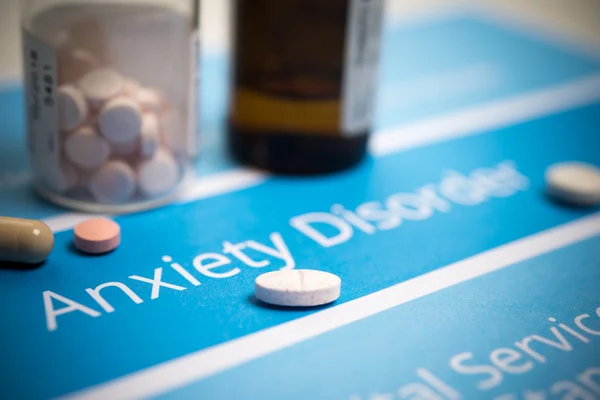 Anxiety disorder related documents and drugs — Stock Photo, Image