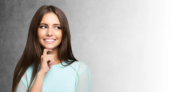 Woman looking at copy-space — Stock Photo, Image