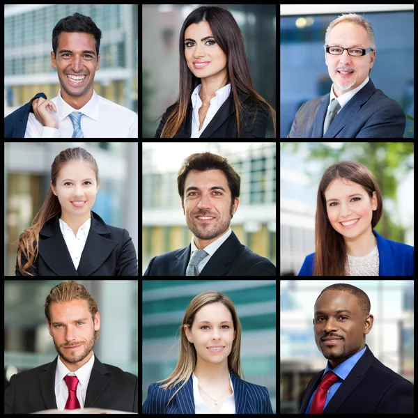 Smiling business people faces — Stock Photo, Image