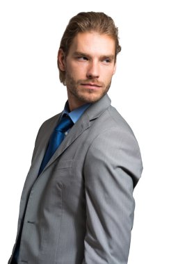 young businessman on white