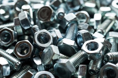 Metal nuts and bolts clipart